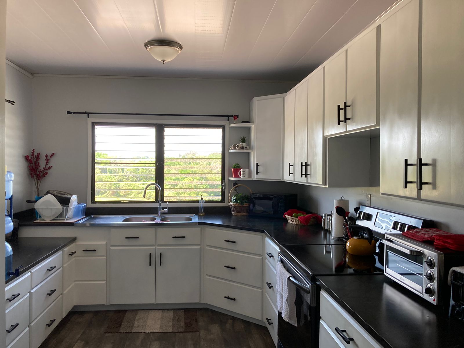 Custom cabinetry with fitted countertops